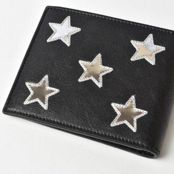 Saint Laurent Wallet YSL Foldable Wallet Star Leather Black - Picture 3 of 8